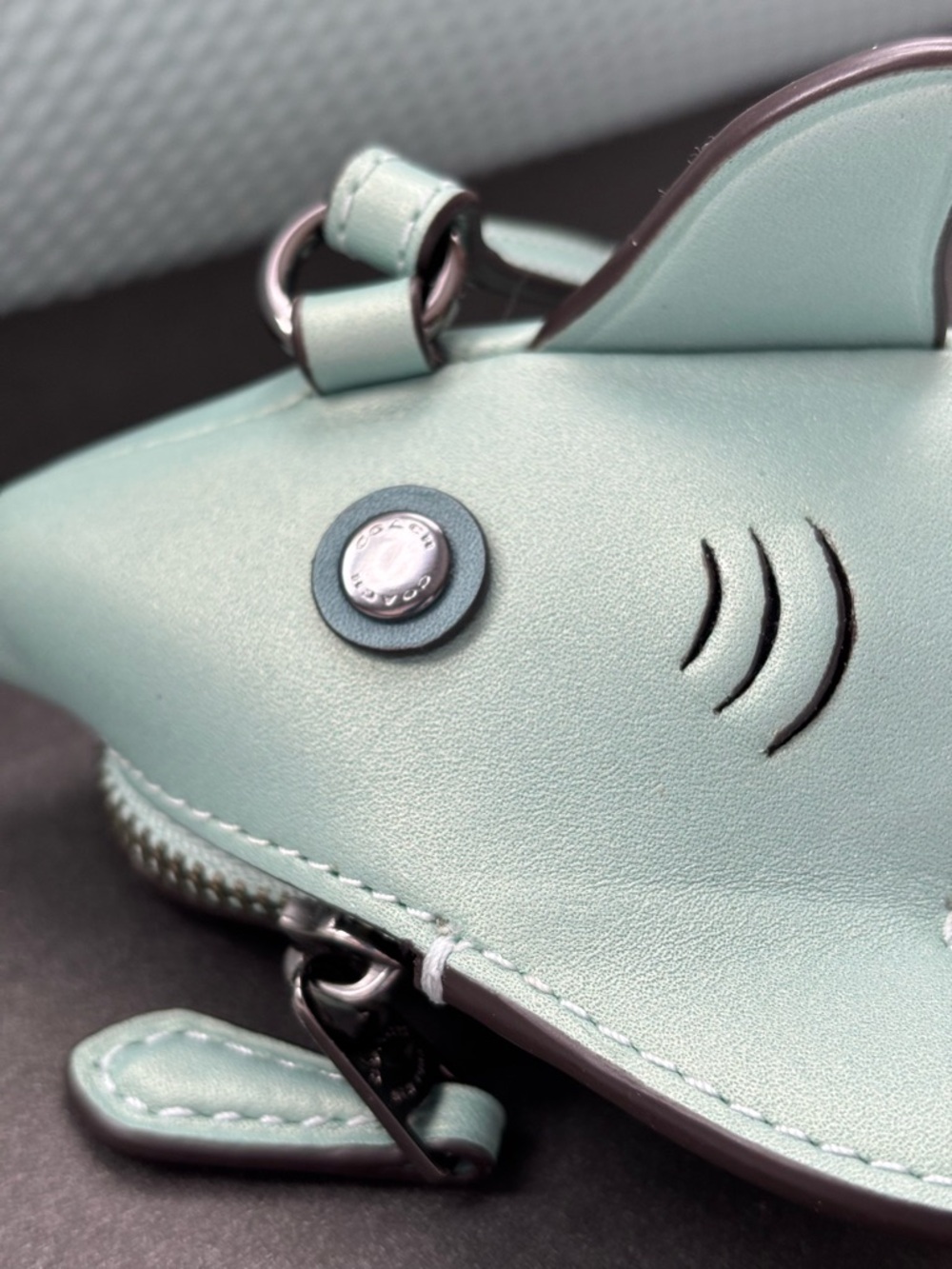 Coach Shark Coin Case Bag Charm - Picture 5 of 10